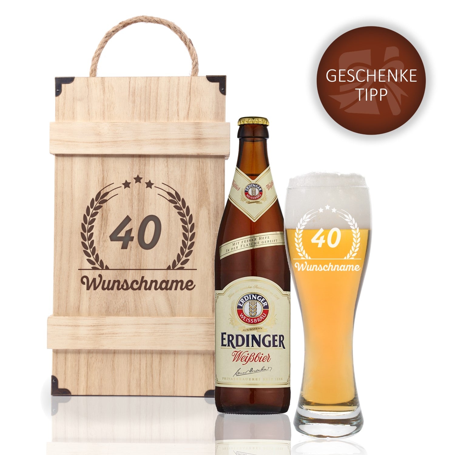 Premium Bierbox mit Leonardo Weizenglas und 0,5l Weizenbier Motiv 03