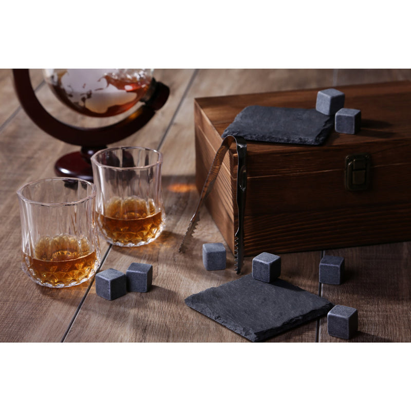 2 Whiskygläser in Geschenkbox mit Gravur Motiv Tribal