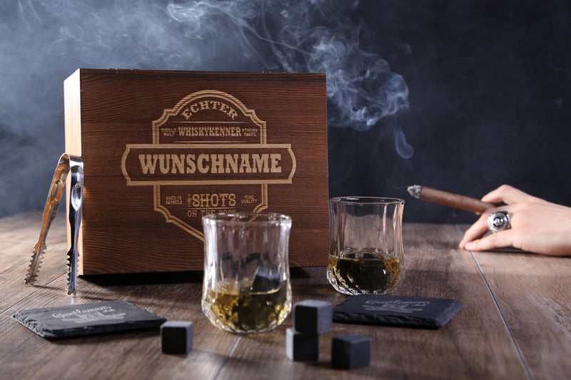 Whisky Box für Whisky Trinker als Geschenk mit Gravur