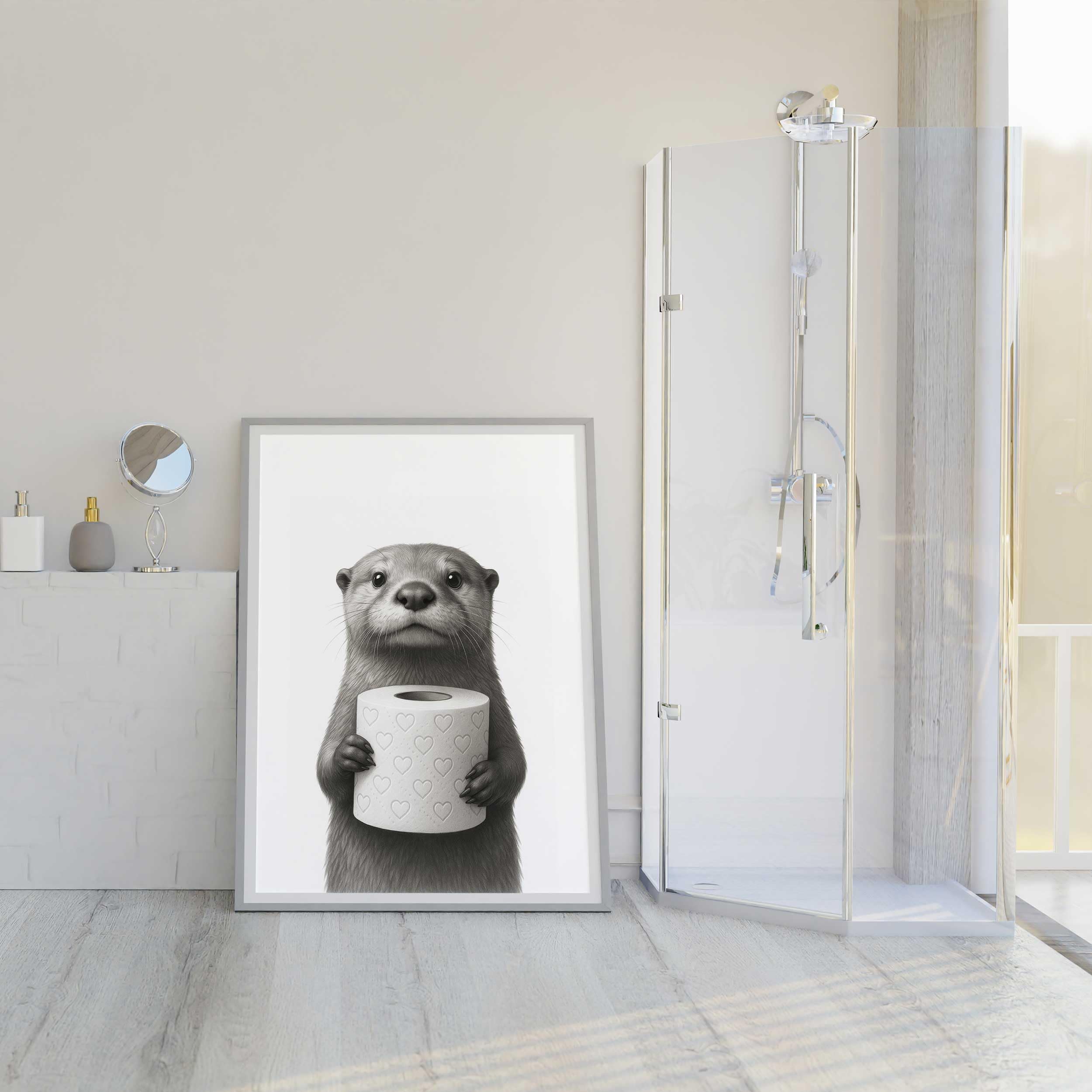 FORYOU24 Badezimmer Deko Bilder | hochwertiger Kunstdruck | schwarz weiß Wandbilder | WC Deko | Premium Druck