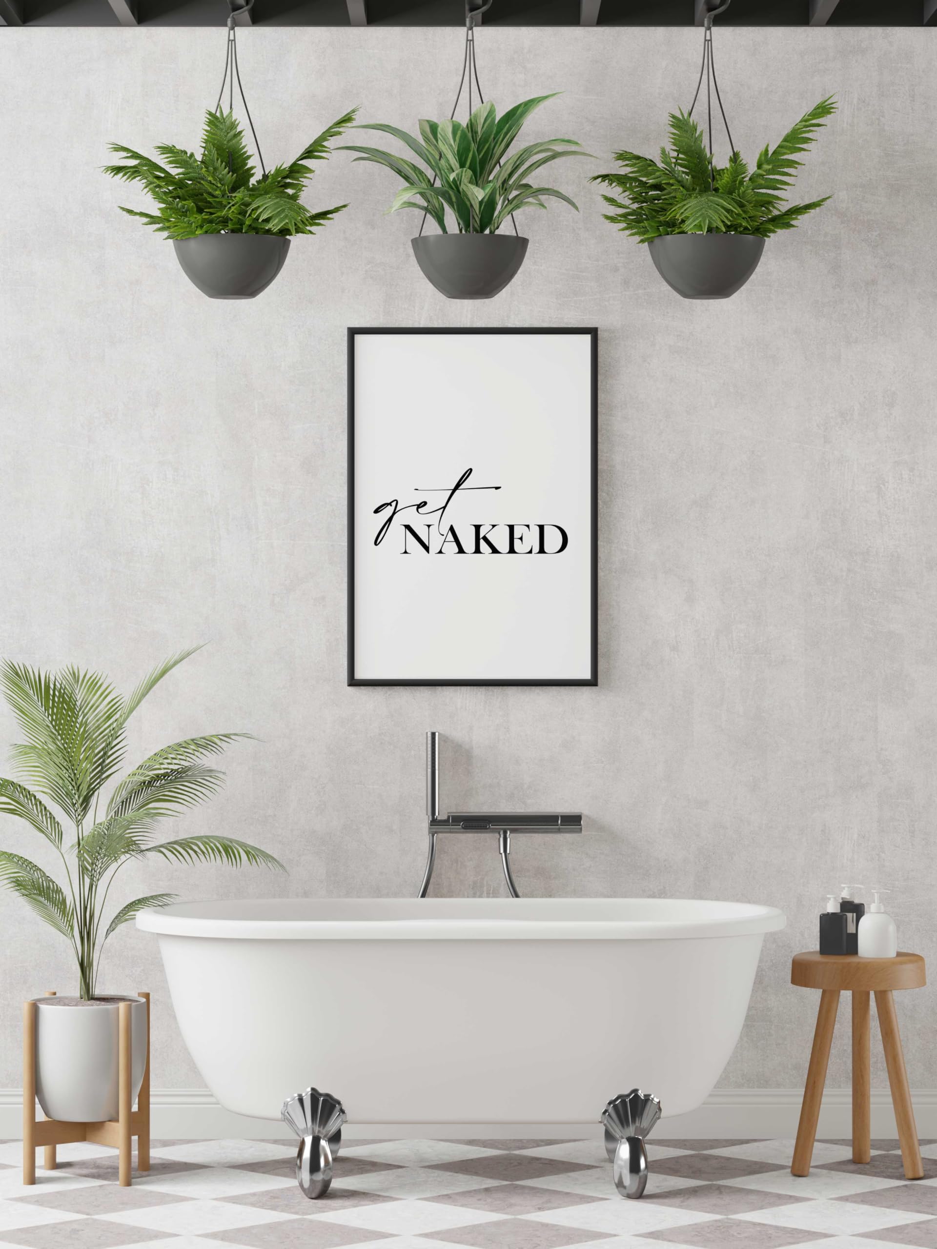 FORYOU24 Badezimmer Deko Bilder | hochwertiger Kunstdruck | schwarz weiß Wandbilder | WC Deko | Premium Druck