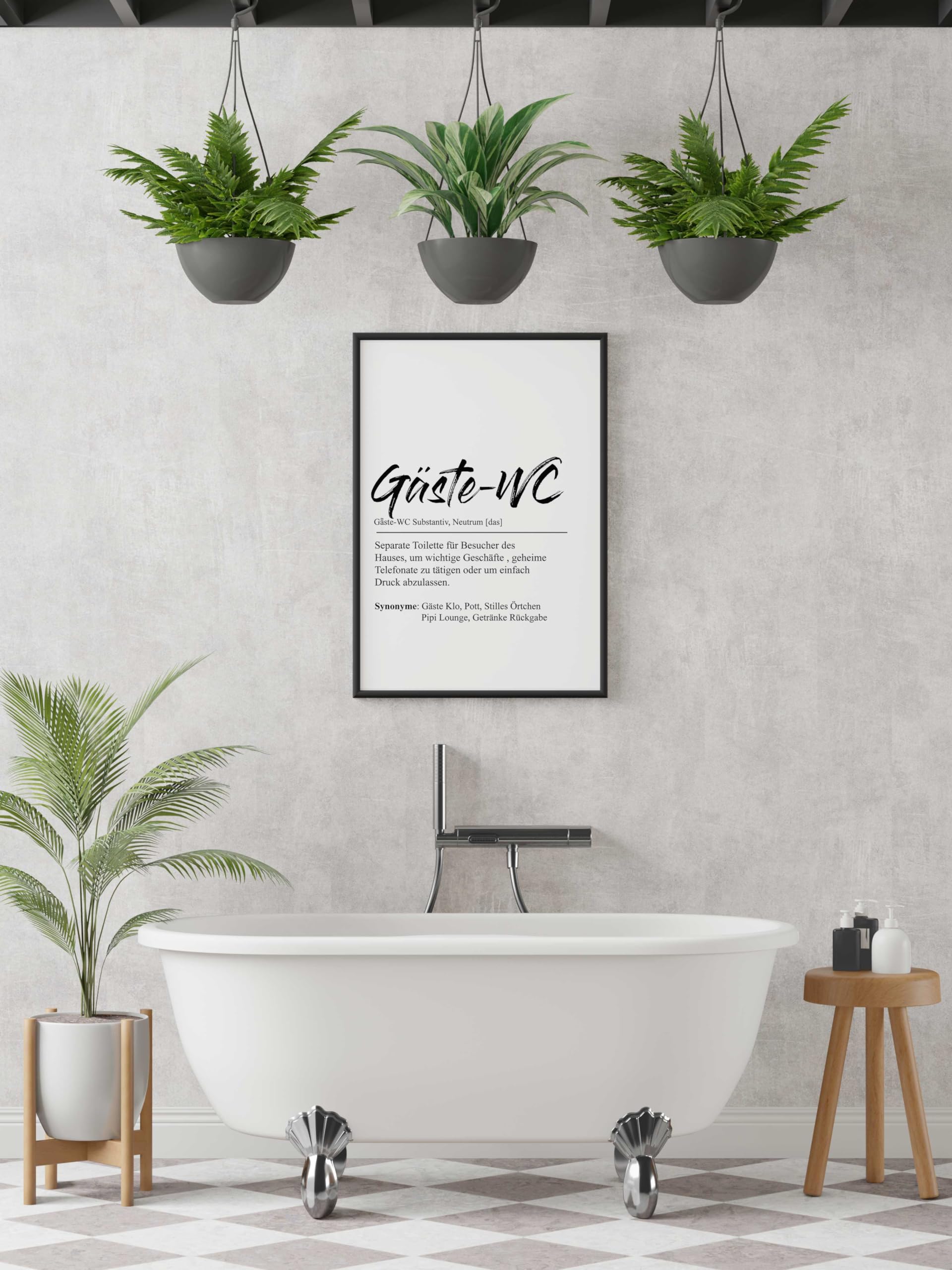 FORYOU24 Badezimmer Deko Bilder | hochwertiger Kunstdruck | schwarz weiß Wandbilder | WC Deko | Premium Druck