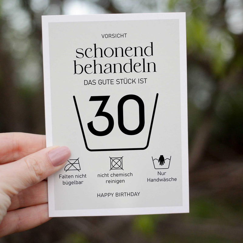 FORYOU24 | Premium Geburtstagskarte 30. Geburtstag Karte - Schonend Behandeln - Grußkarte mit Umschlag A6 zum 30. Geburtstag Männer Frauen (KT_105)