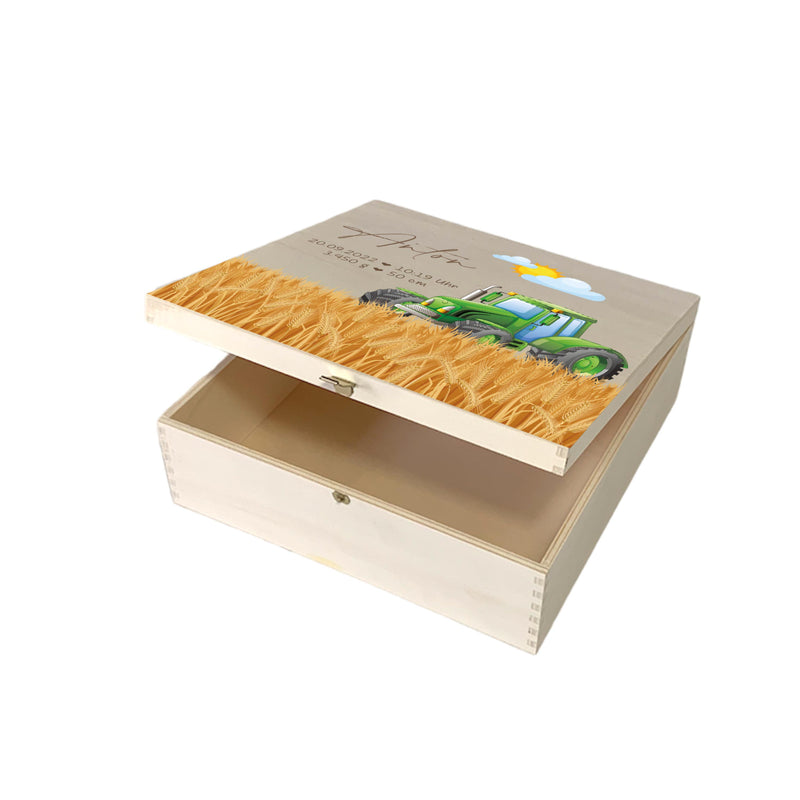 Erinnerungsbox Geschenkschachtel Aufbewahrungsbox mit Namen Holzkiste für Kinder als Geschenkbox
