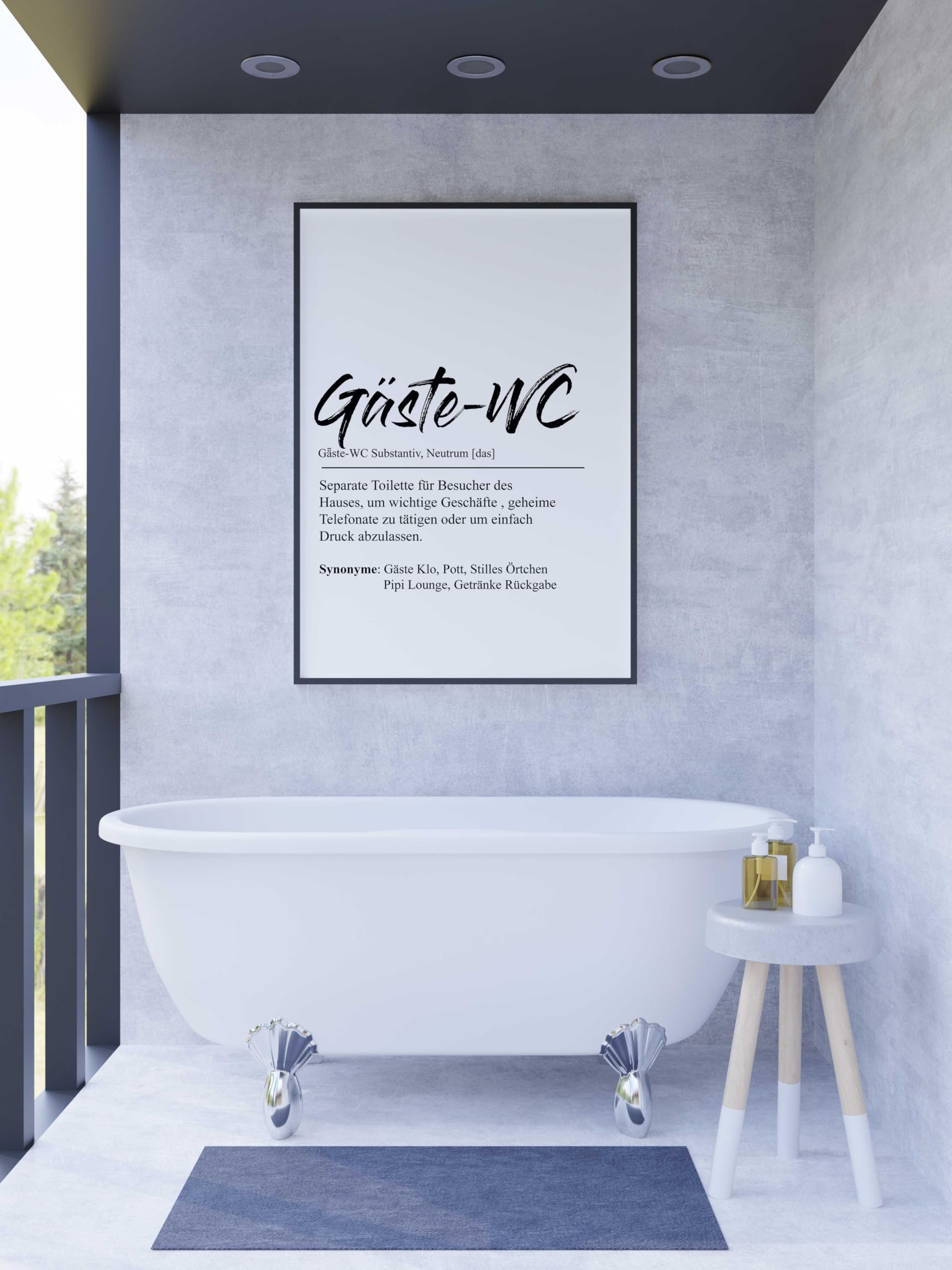 FORYOU24 Badezimmer Deko Bilder | hochwertiger Kunstdruck | schwarz weiß Wandbilder | WC Deko | Premium Druck