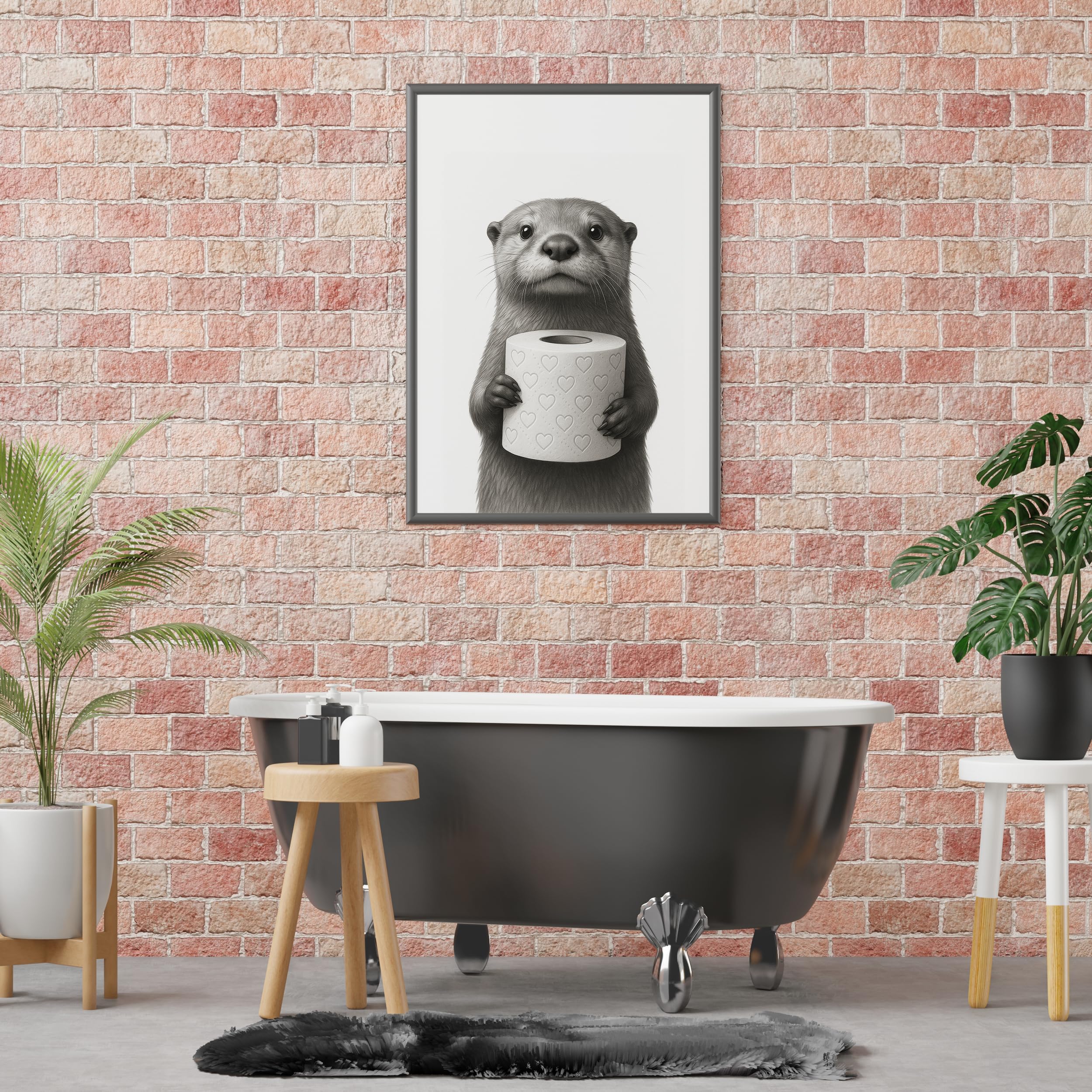 FORYOU24 Badezimmer Deko Bilder | hochwertiger Kunstdruck | schwarz weiß Wandbilder | WC Deko | Premium Druck