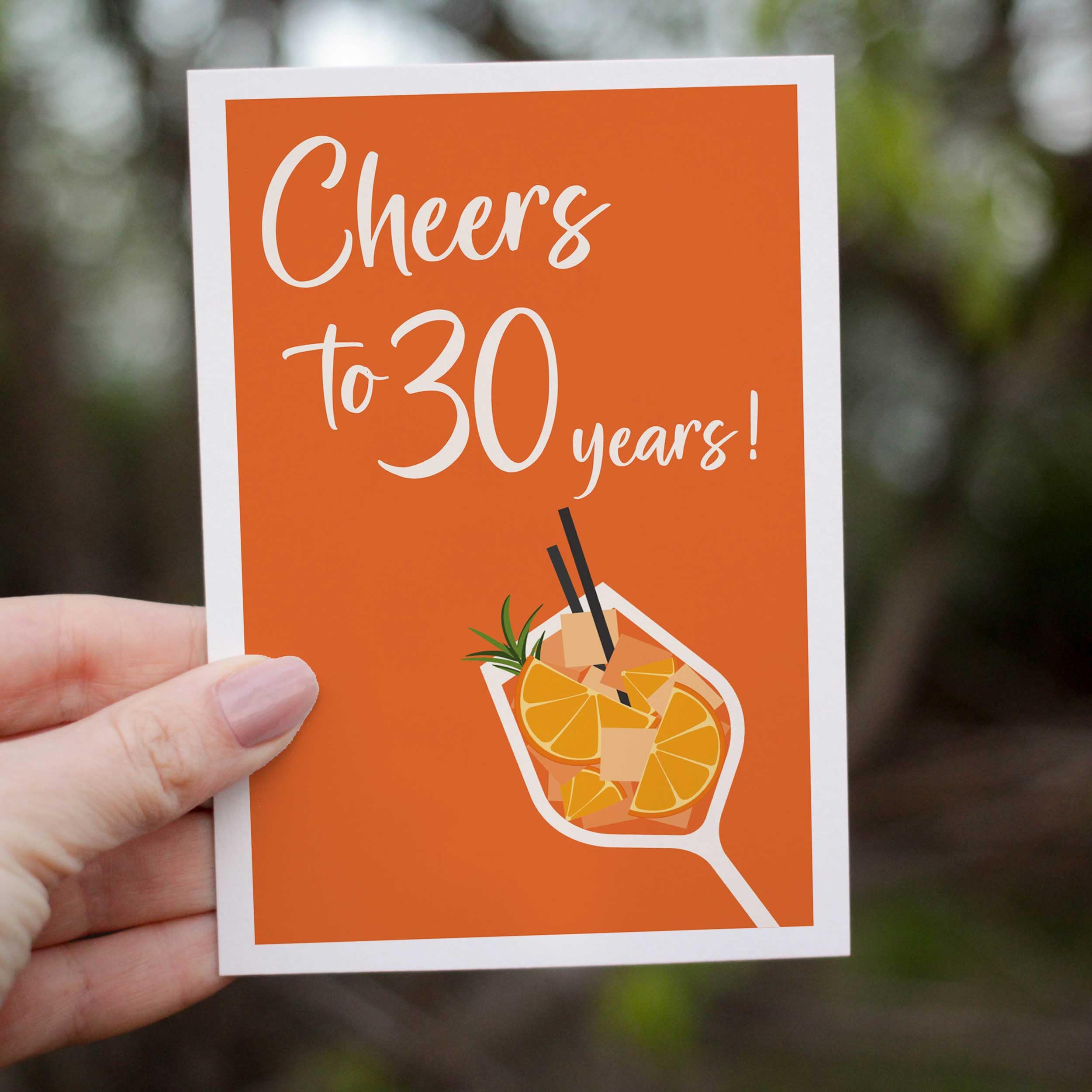 Grusskarte zum Geburtstag Cheers to years mit Umschlag aus Kraftpapier | Grußkarte Karte Billet Geburtstag Holy Aperoli Happy Birthday Mann Frau Drink Aperol orange (KT_062)