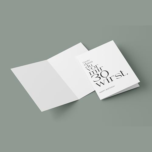 FORYOU24 | Premium Klappkarte zum 30. Geburtstag - Danke dass - Grußkarte mit Umschlag A6 zum 30. Geburtstag Männer Frauen