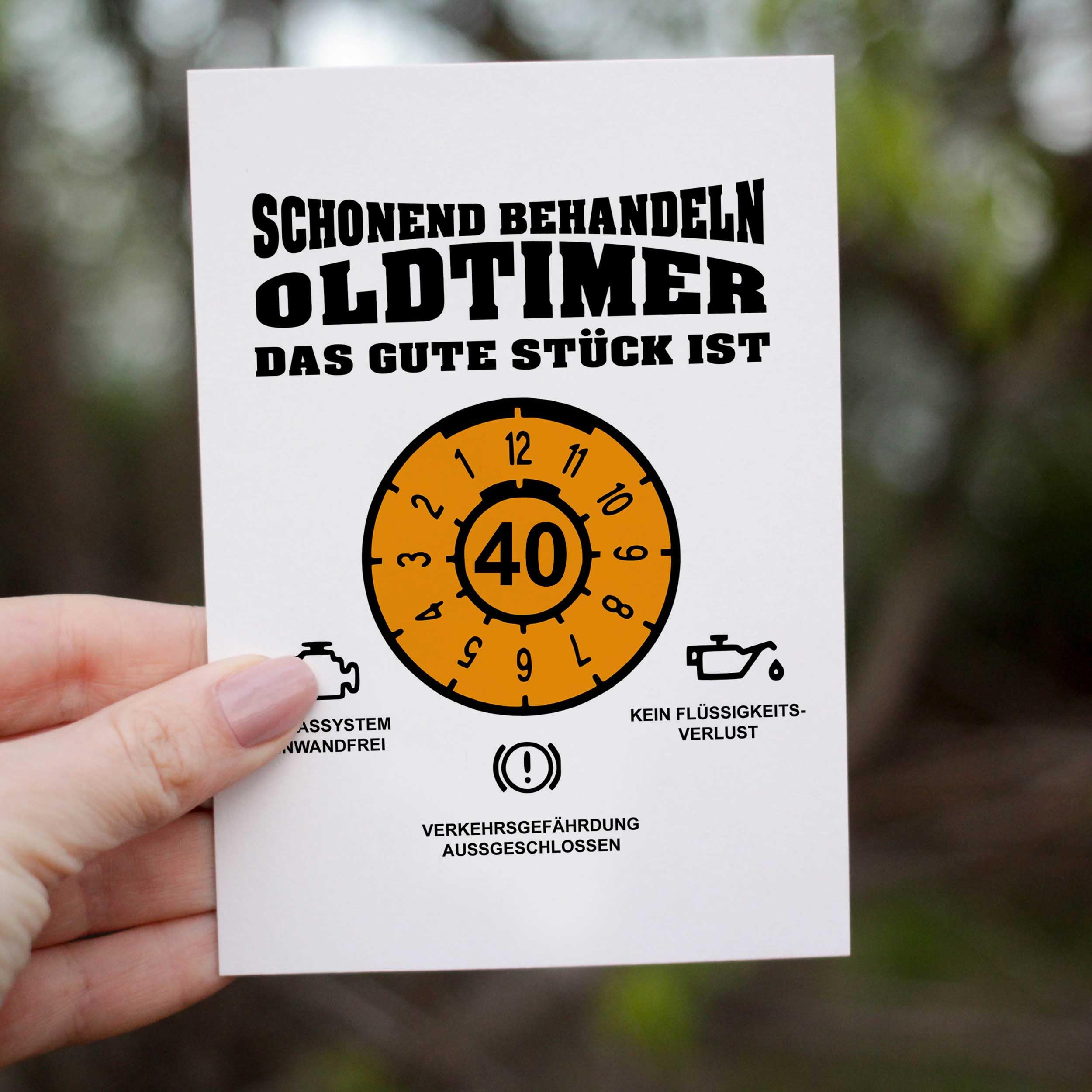 Grußkarte Karte Oldtimeri, Glückwunschkarte Grußkarte Karte Billet