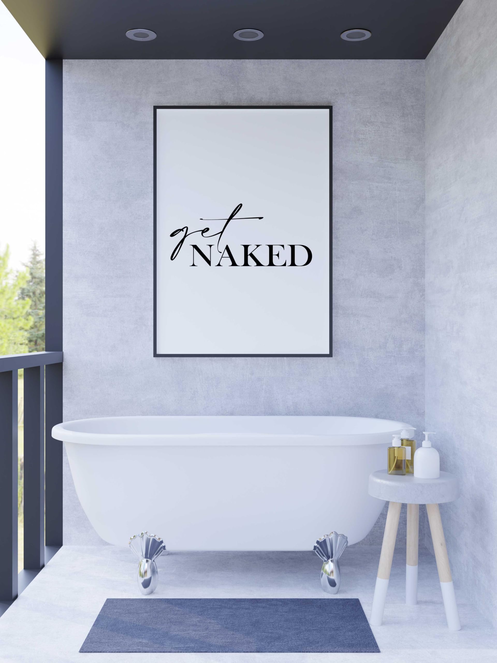 FORYOU24 Badezimmer Deko Bilder | hochwertiger Kunstdruck | schwarz weiß Wandbilder | WC Deko | Premium Druck