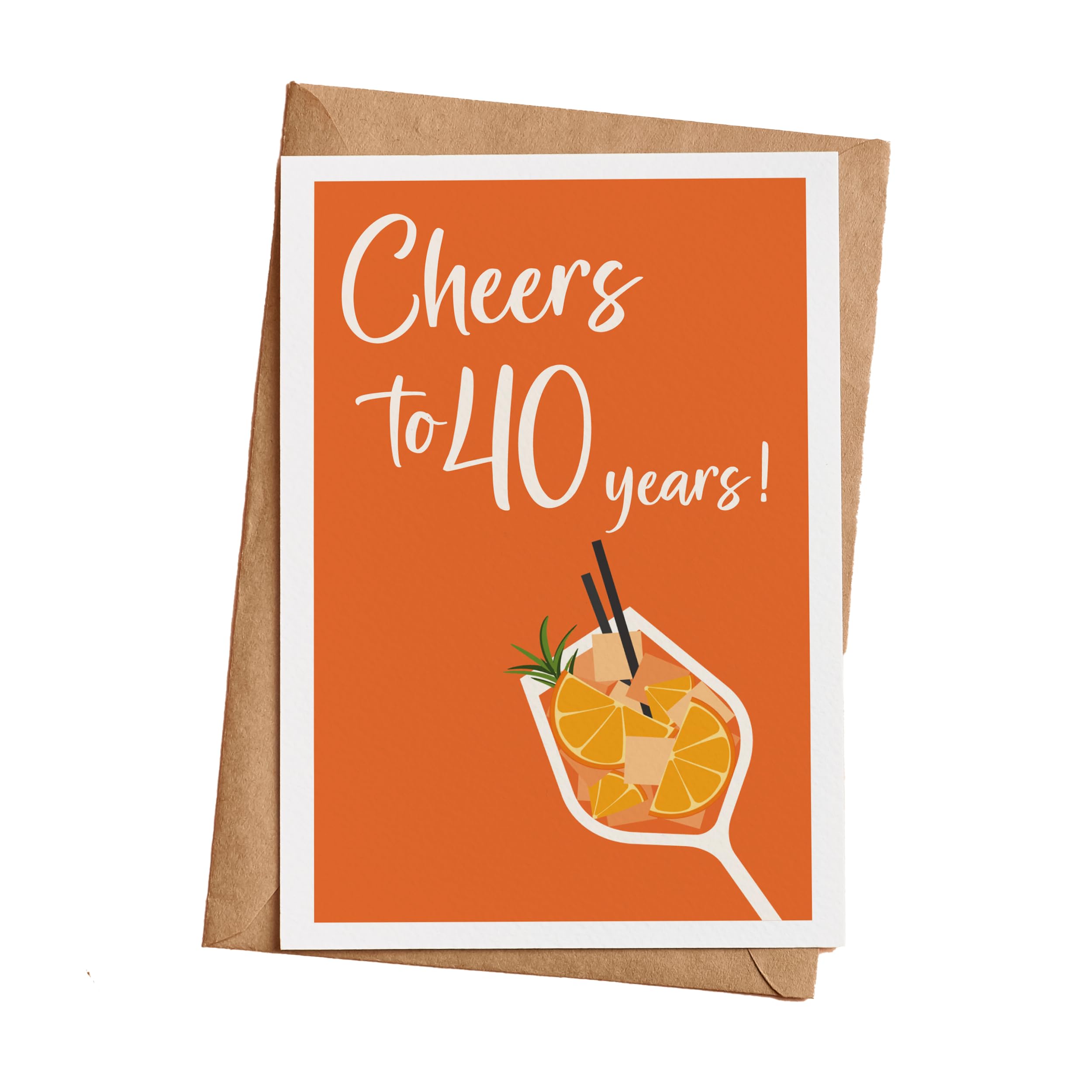 Grusskarte zum Geburtstag Cheers to years mit Umschlag aus Kraftpapier | Grußkarte Karte Billet Geburtstag Holy Aperoli Happy Birthday Mann Frau Drink Aperol orange (KT_062)