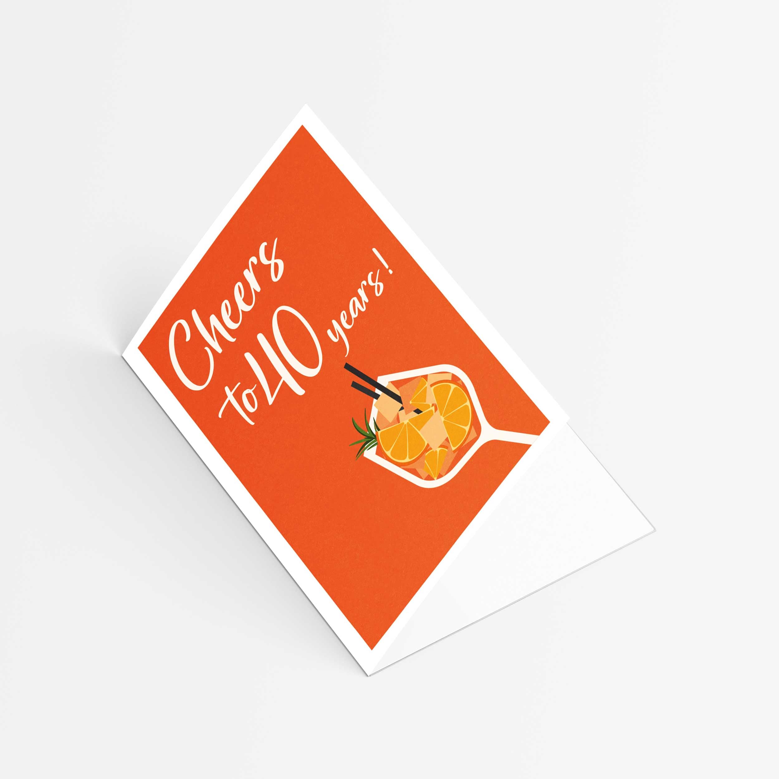 Grusskarte zum Geburtstag Cheers to years mit Umschlag aus Kraftpapier | Grußkarte Karte Billet Geburtstag Holy Aperoli Happy Birthday Mann Frau Drink Aperol orange (KT_062)