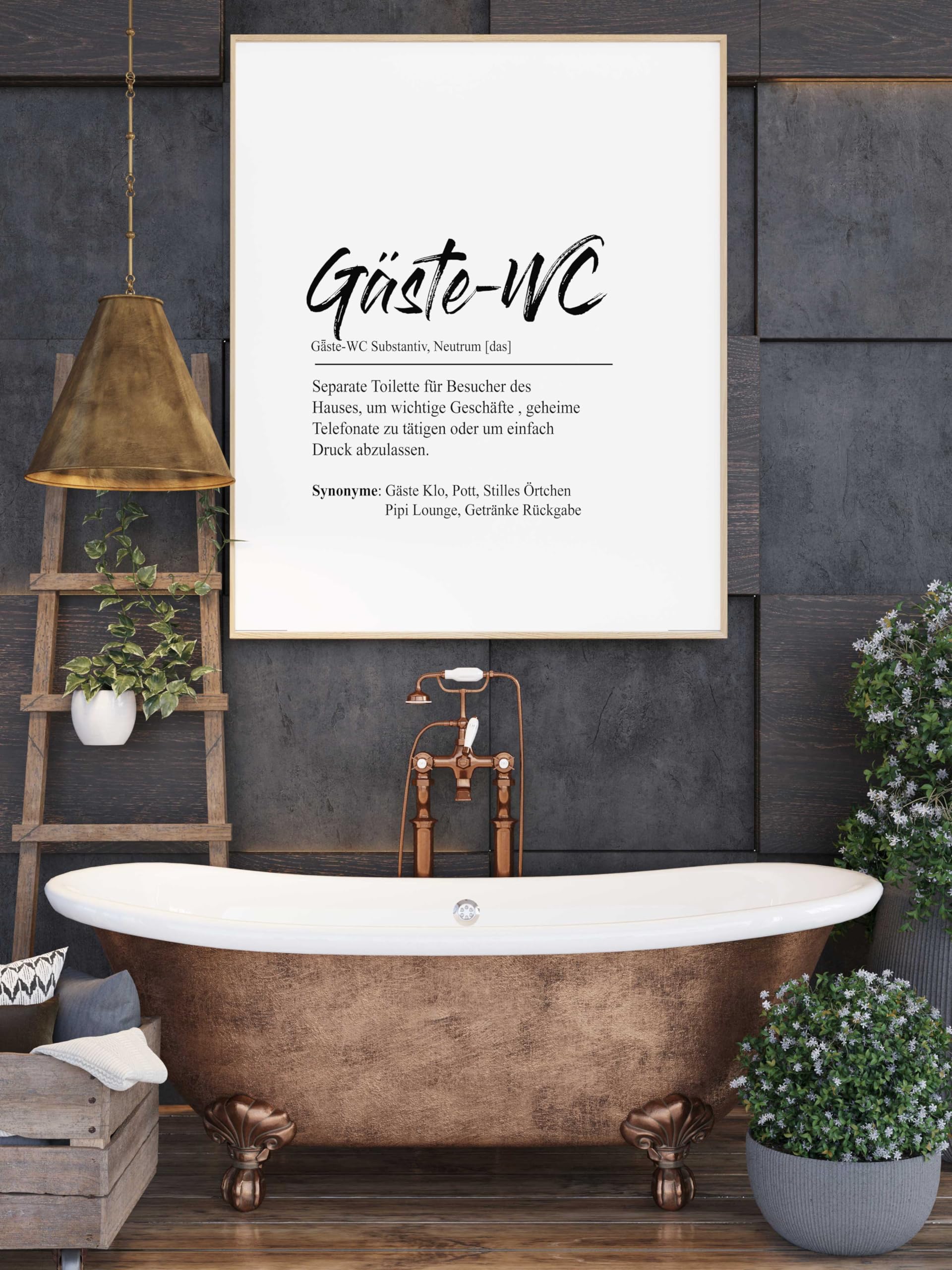 FORYOU24 Badezimmer Deko Bilder | hochwertiger Kunstdruck | schwarz weiß Wandbilder | WC Deko | Premium Druck