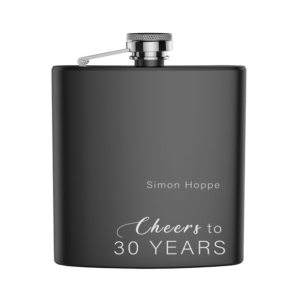 Edelstahl Flachmann mit Gravur personalisiert Cheers