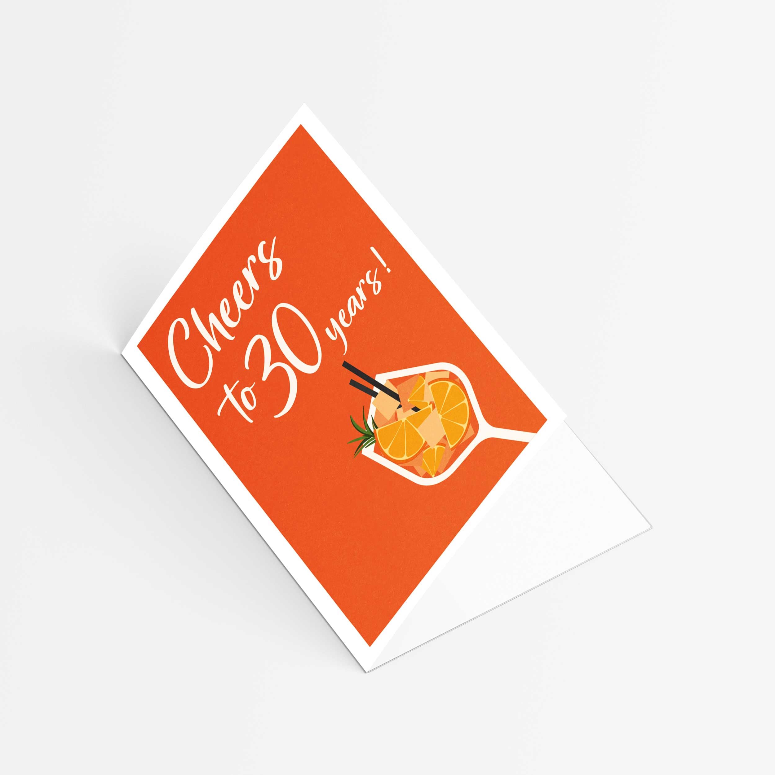 Grusskarte zum Geburtstag Cheers to years mit Umschlag aus Kraftpapier | Grußkarte Karte Billet Geburtstag Holy Aperoli Happy Birthday Mann Frau Drink Aperol orange (KT_062)