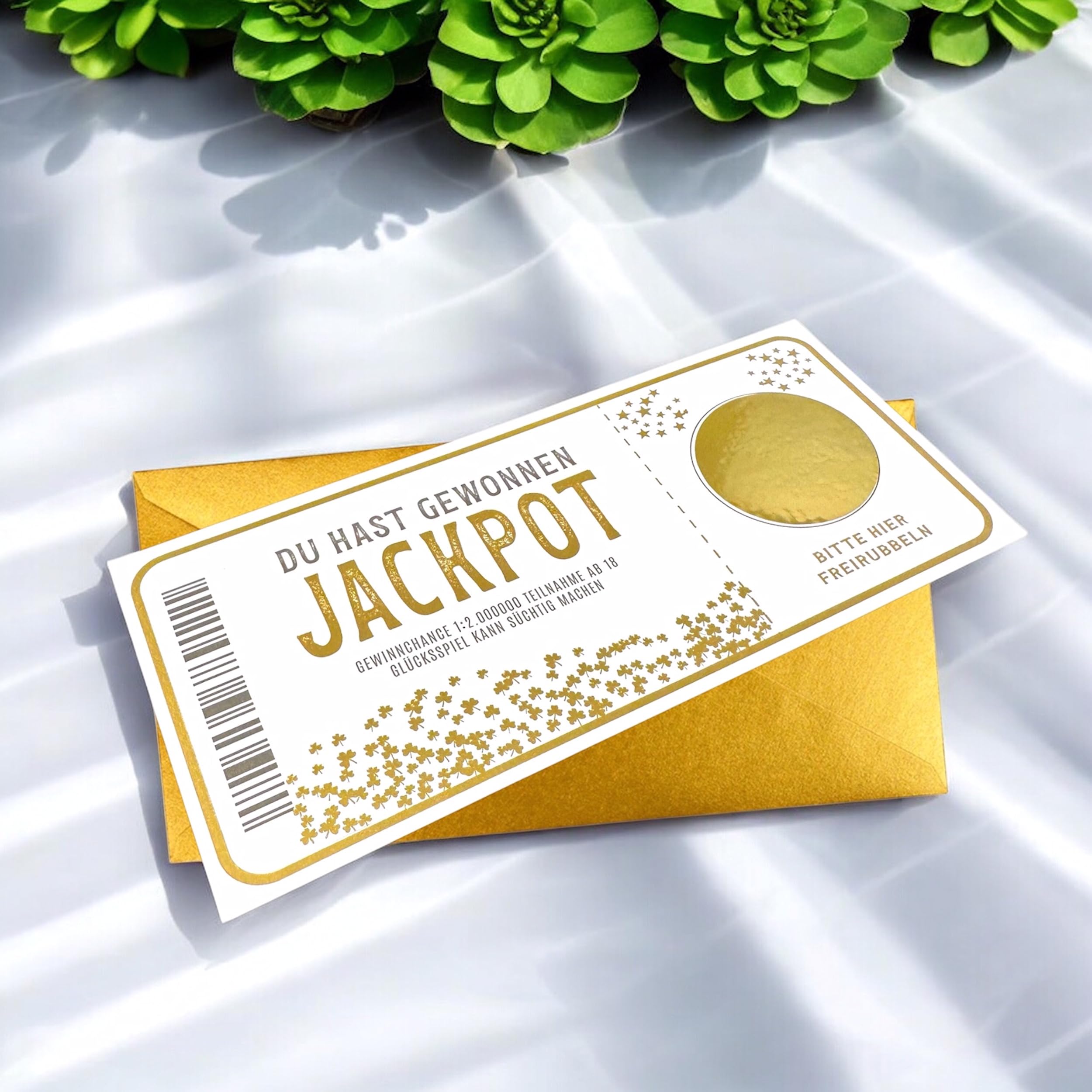 Ticket Geburtstag mit Rubbelaufkleber - Rubbelkarte zum beschriften Einzigartige Geschenk Verpackung - Geburtstags Karte als Gutschein oder Geschenkidee zum freirubbeln JACKPOT