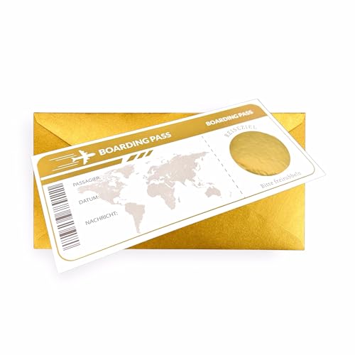 Ticket Geburtstag mit Rubbelaufkleber - Rubbelkarte zum beschriften Einzigartige Geschenk Verpackung - Geburtstags Karte als Gutschein oder Geschenkidee zum freirubbeln REISE