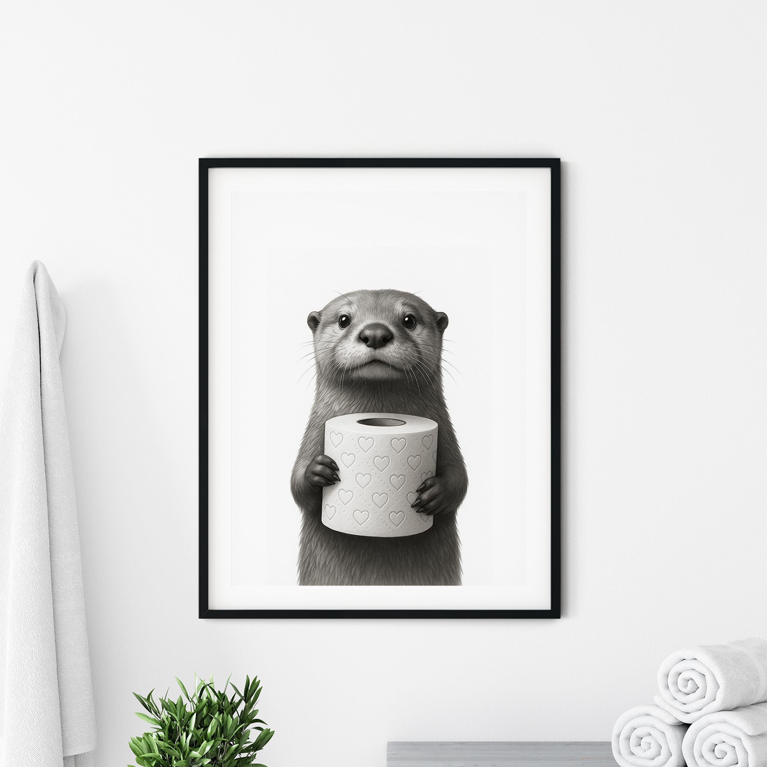 FORYOU24 Badezimmer Deko Bilder | hochwertiger Kunstdruck | schwarz weiß Wandbilder | WC Deko | Premium Druck