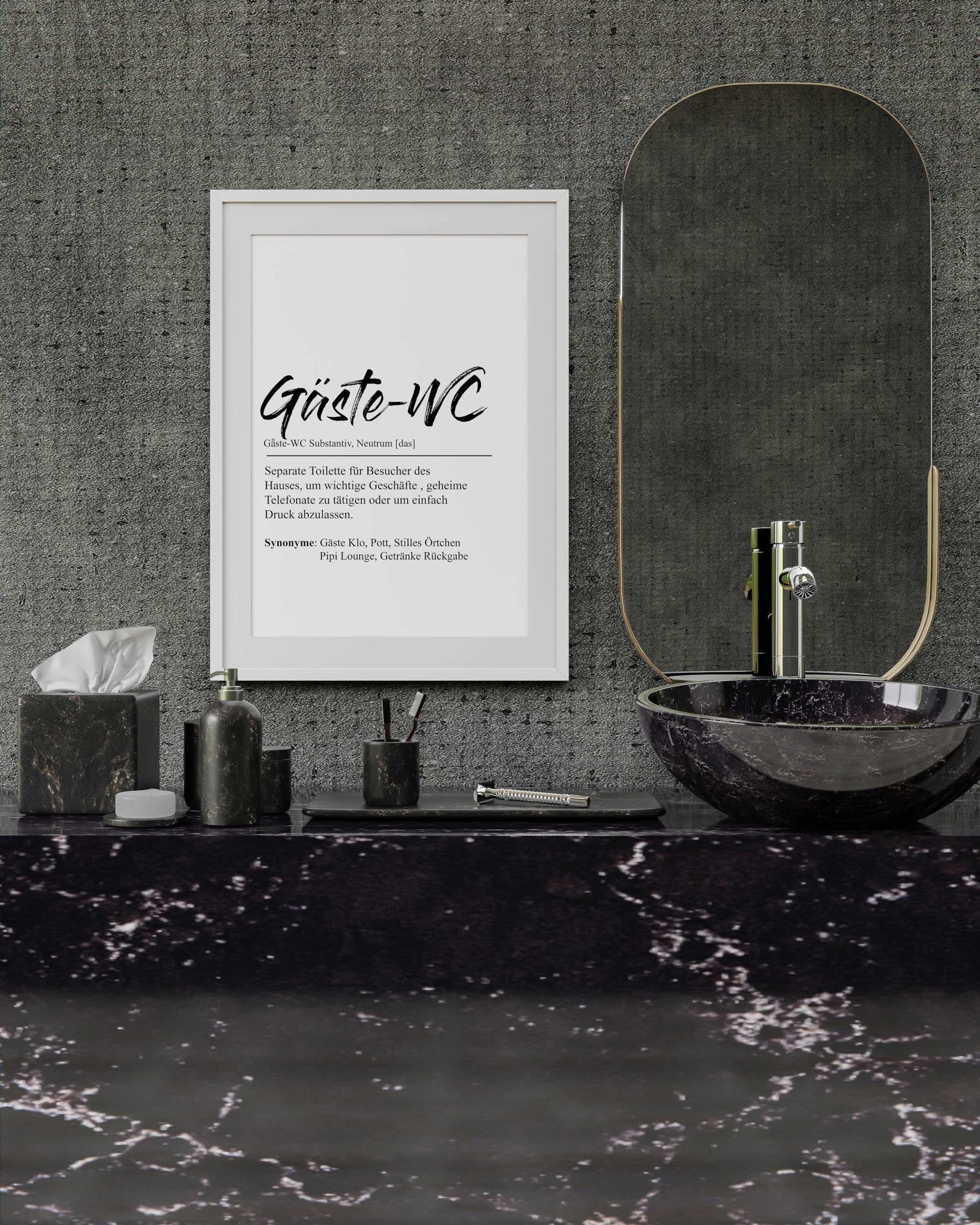 FORYOU24 Badezimmer Deko Bilder | hochwertiger Kunstdruck | schwarz weiß Wandbilder | WC Deko | Premium Druck