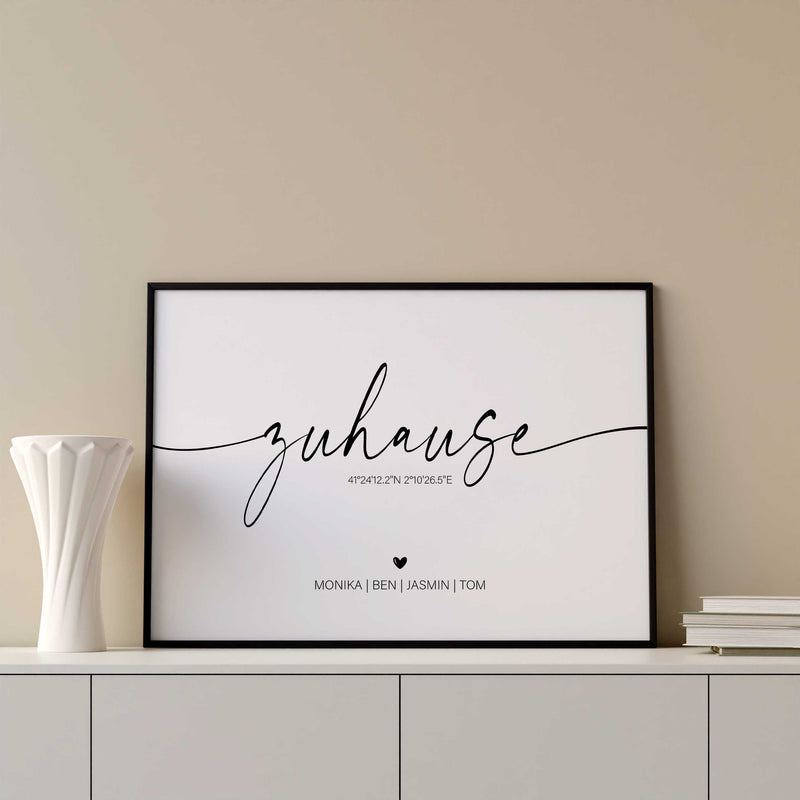 Koordinatenposter Zuhause
