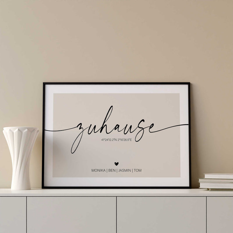 Koordinatenposter Zuhause
