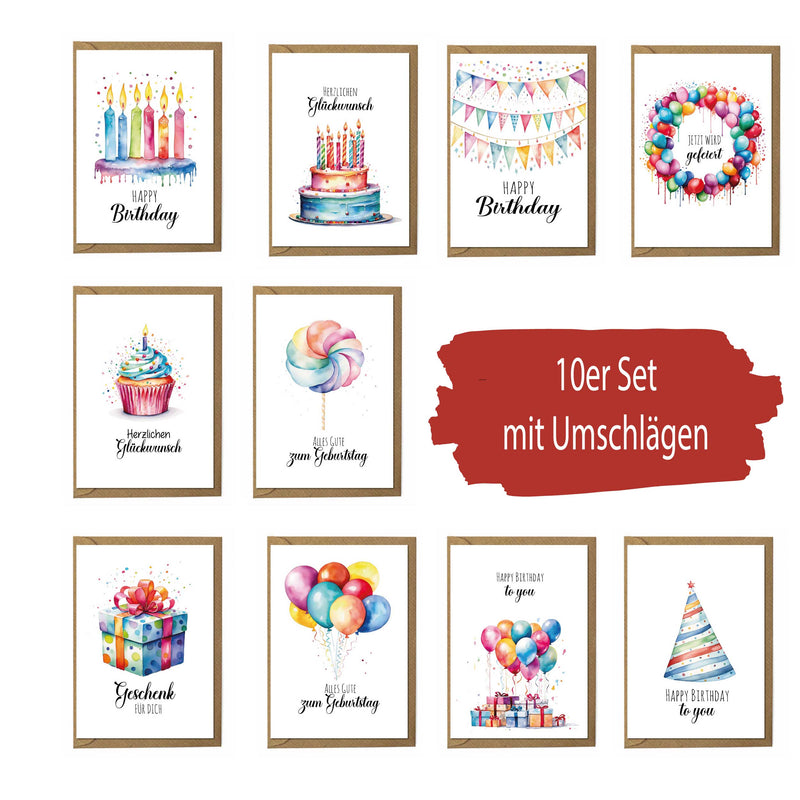 geburtstagskarten aquarell für kinder