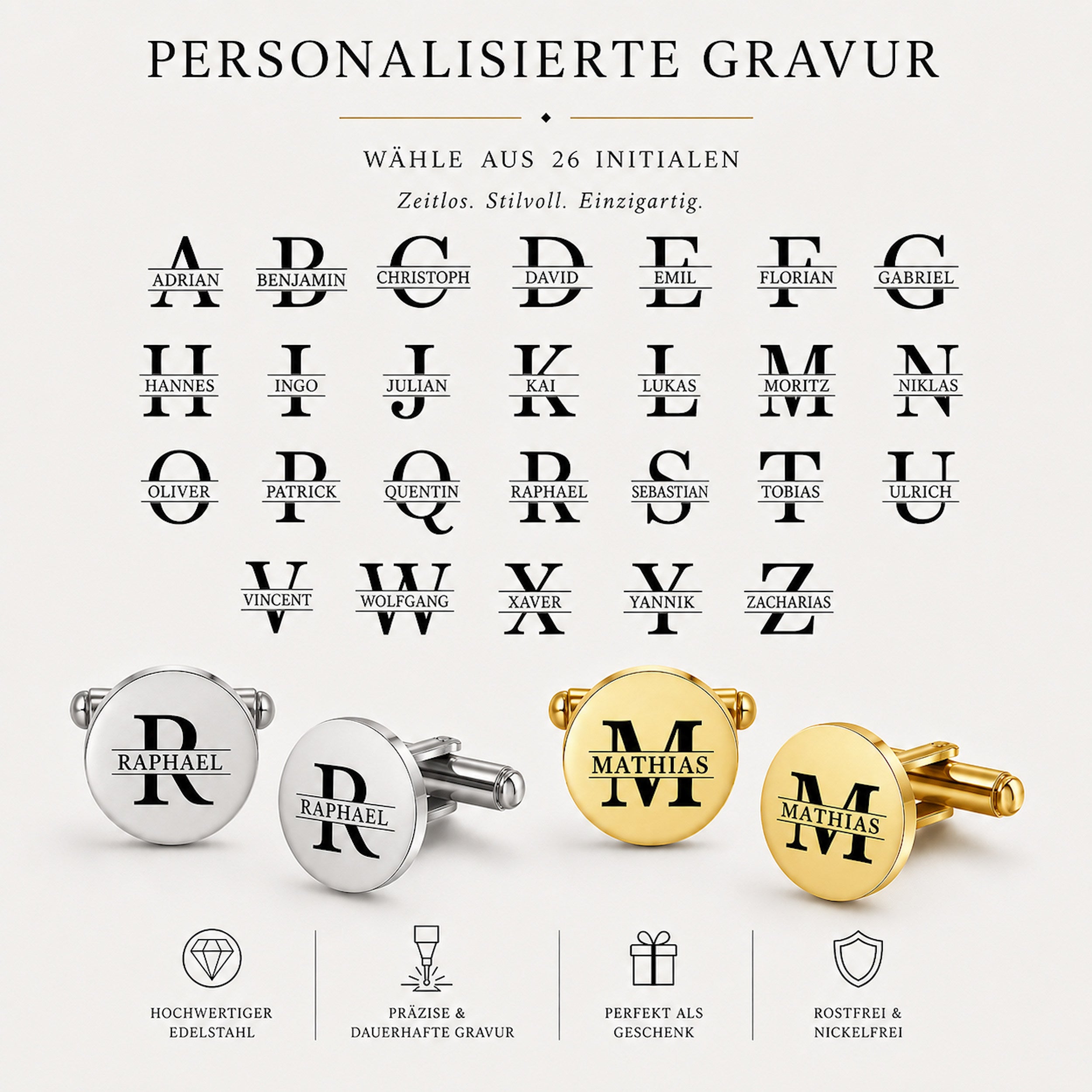 Personalisierte Manschettenknöpfe zur Hochzeit – Dein Monogramm für den besonderen Tag