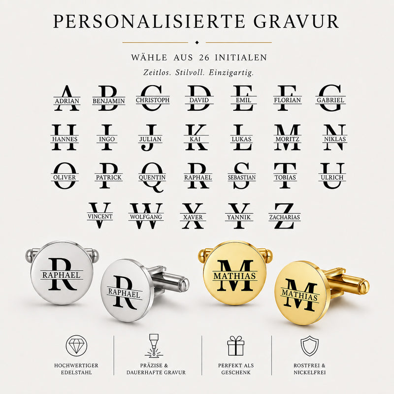 Personalisierte Manschettenknöpfe zur Hochzeit – Dein Monogramm für den besonderen Tag
