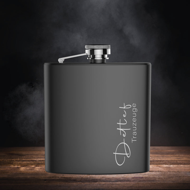 Edelstahl Flachmann mit Gravur personalisiert Groomsman