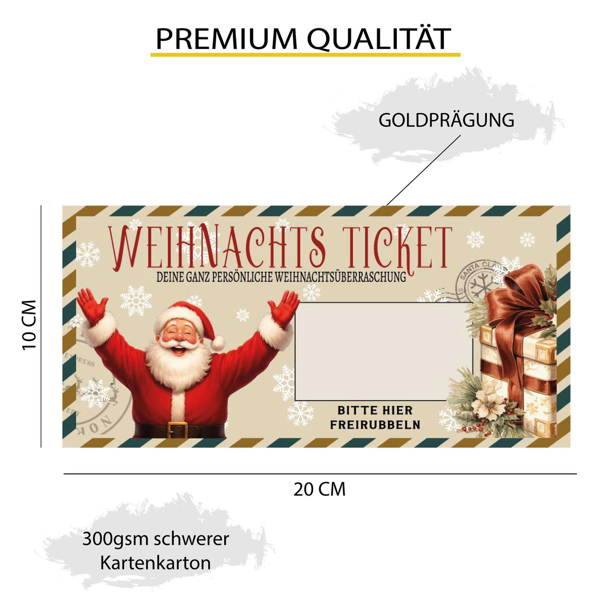 Geschenk Weihnachten Nikolaus - zum Personalisieren - mit Rubbelsticker - Überraschung - Rubbelkarte zum Beschriften - Weihnachts Gutschein