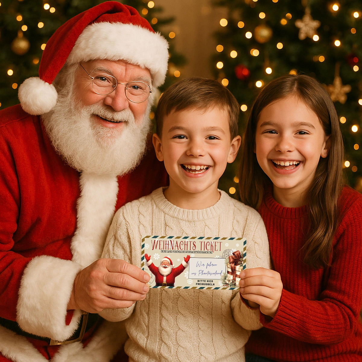 Geschenk Weihnachten Nikolaus - zum Personalisieren - mit Rubbelsticker - Überraschung - Rubbelkarte zum Beschriften - Weihnachts Gutschein
