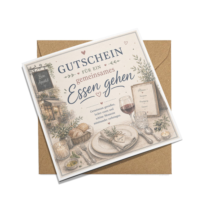 Gutschein Essen gehen – Gutscheinkarte für Restaurant & gemeinsames Dinner