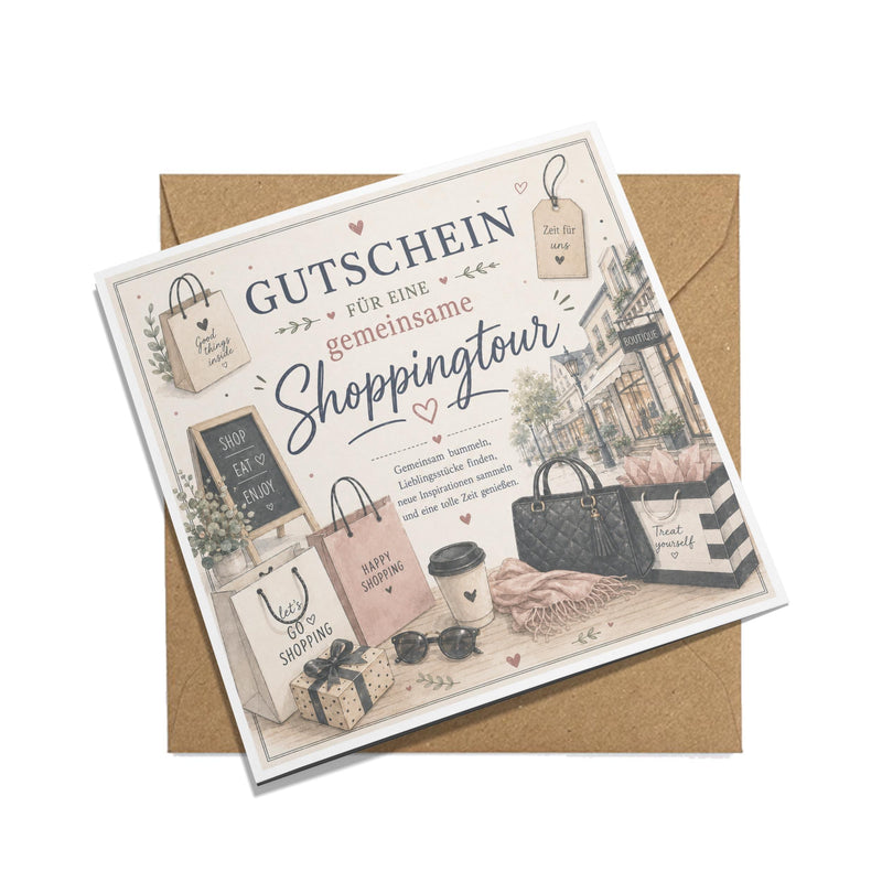 Shopping Gutschein – Gutscheinkarte für gemeinsame Shoppingtour