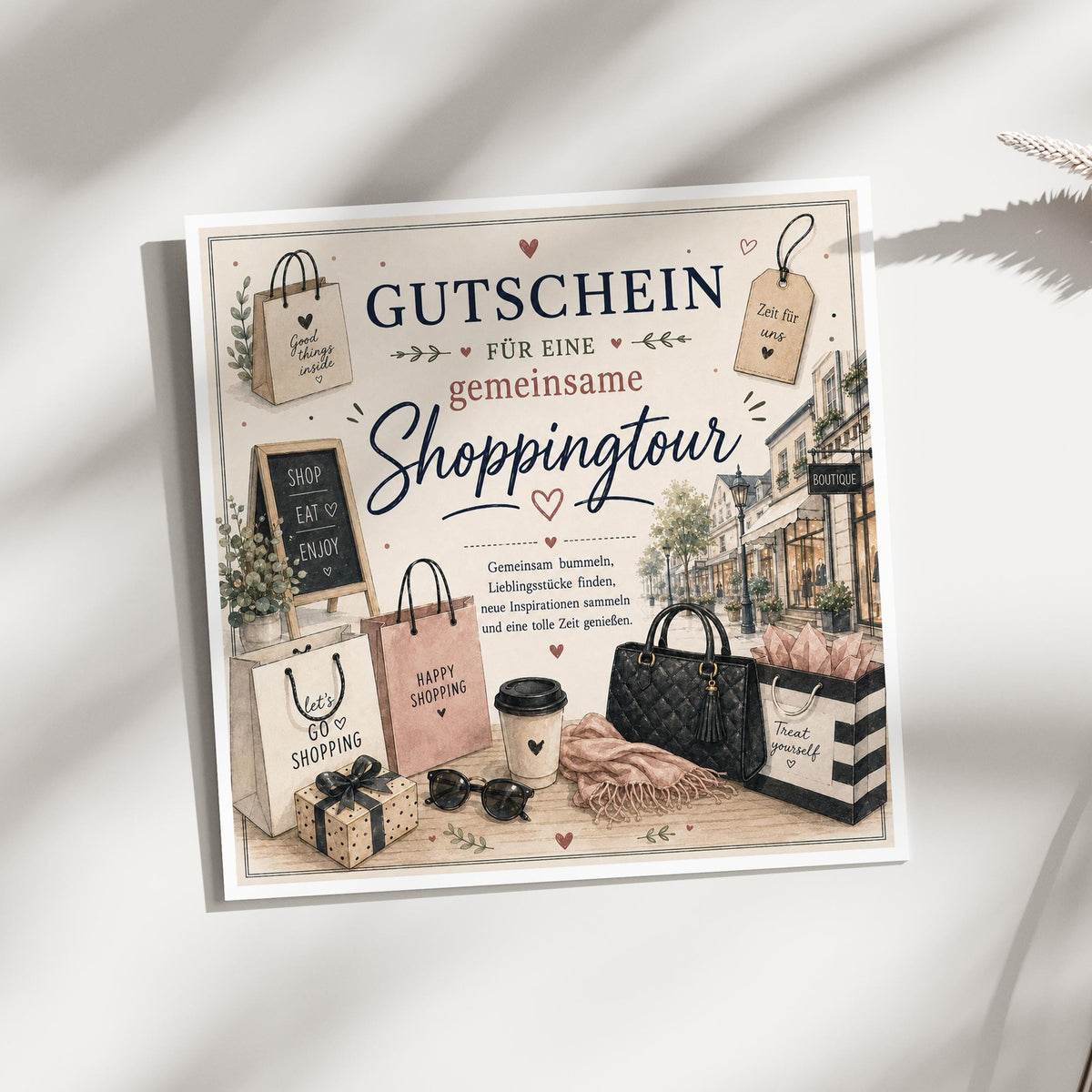 Shopping Gutschein – Gutscheinkarte für gemeinsame Shoppingtour