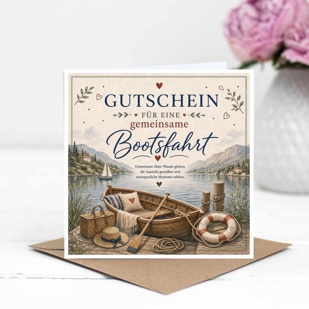 Gutschein Bootsfahrt – Gutscheinkarte für gemeinsame Bootstour