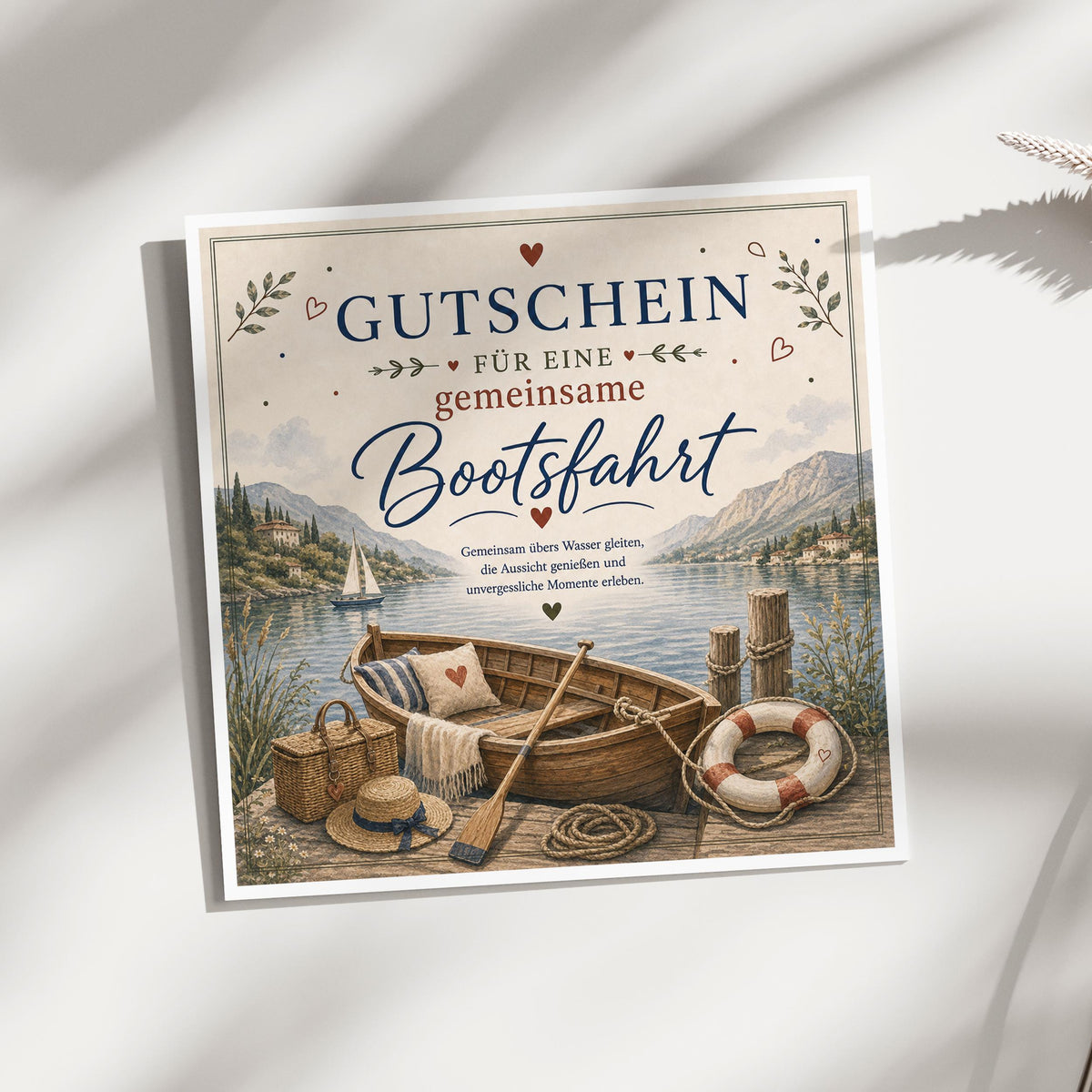 Gutschein Bootsfahrt – Gutscheinkarte für gemeinsame Bootstour