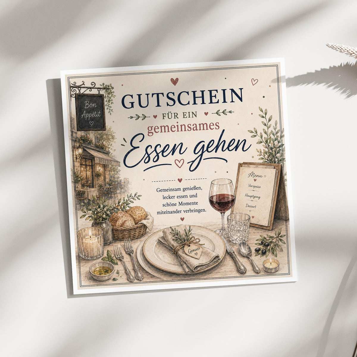 Gutschein Essen gehen – Gutscheinkarte für Restaurant & gemeinsames Dinner