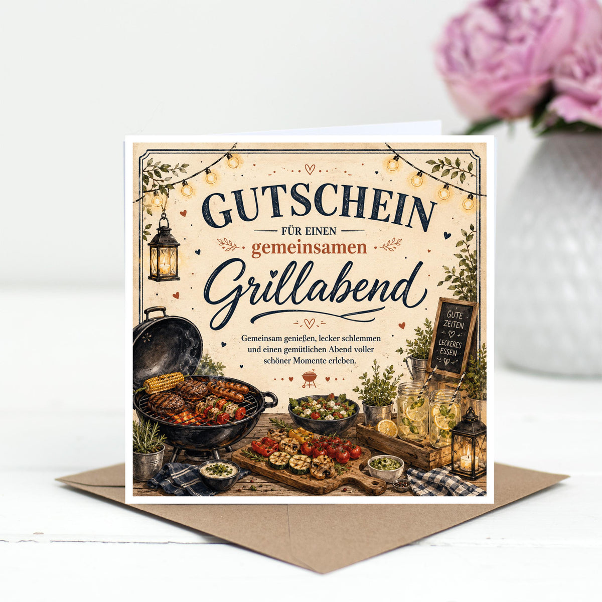 Gutschein Grillabend – Gutscheinkarte zum gemeinsamen Grillen