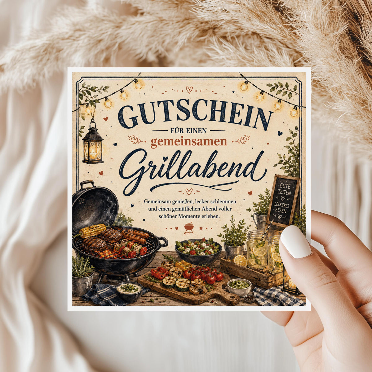 Gutschein Grillabend – Gutscheinkarte zum gemeinsamen Grillen