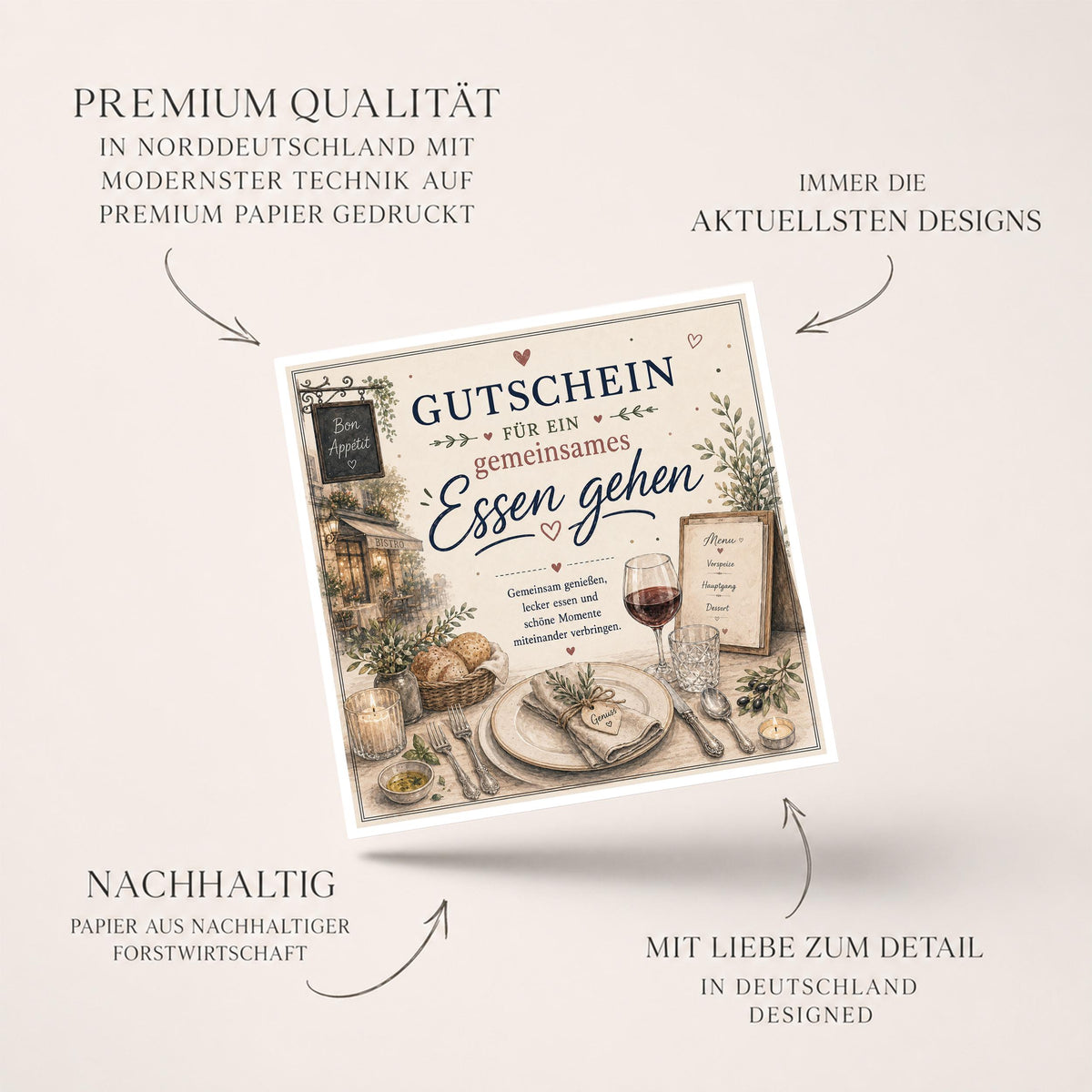 Gutschein Essen gehen – Gutscheinkarte für Restaurant & gemeinsames Dinner