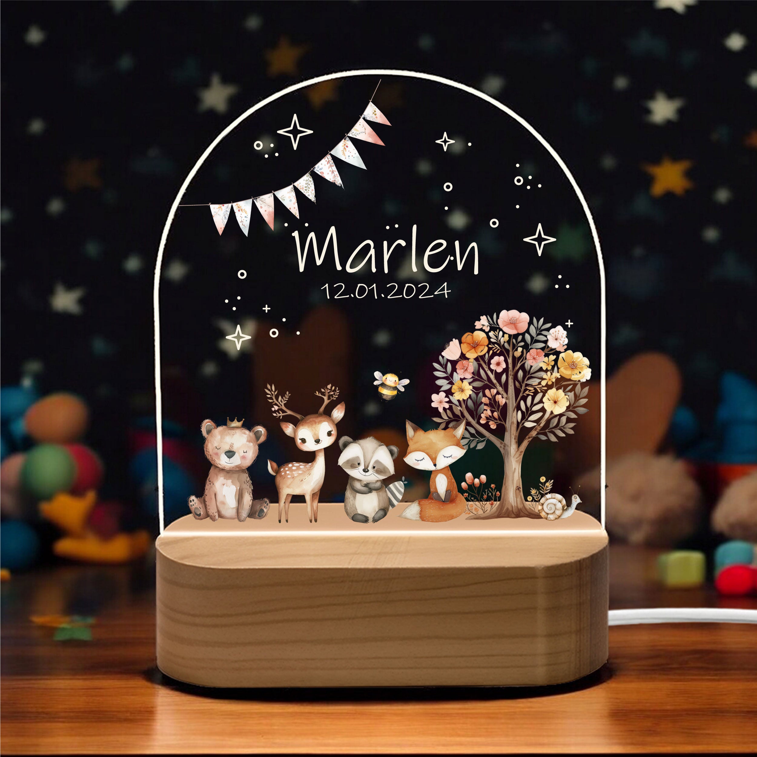 Nachtlicht personalisiert Motiv Woodies Tree