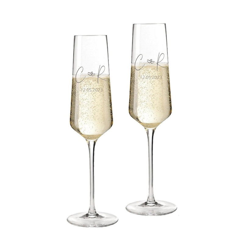 Leonardo Sektgläser Puccini mit Gravur als Geschenk zur Hochzeit - Initialien