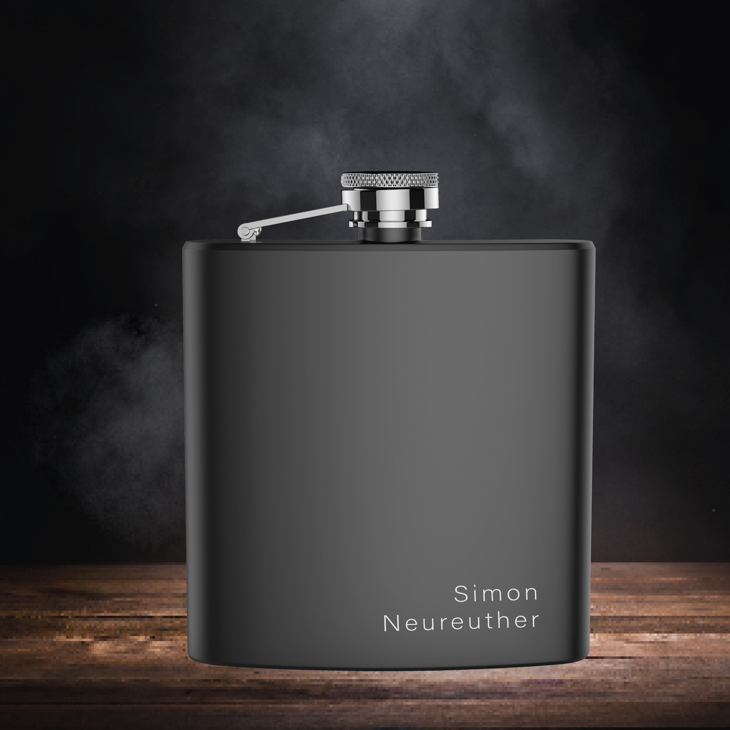 Edelstahl Flachmann mit Gravur personalisiert Simple