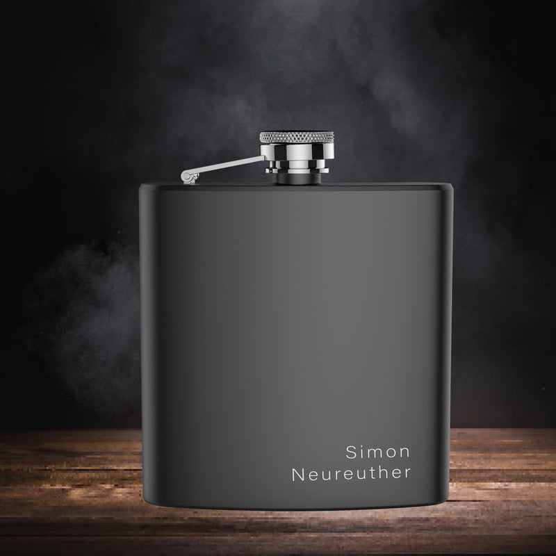 Edelstahl Flachmann mit Gravur personalisiert Simple