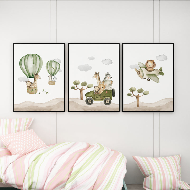 Kinderposter Set Flying Safari