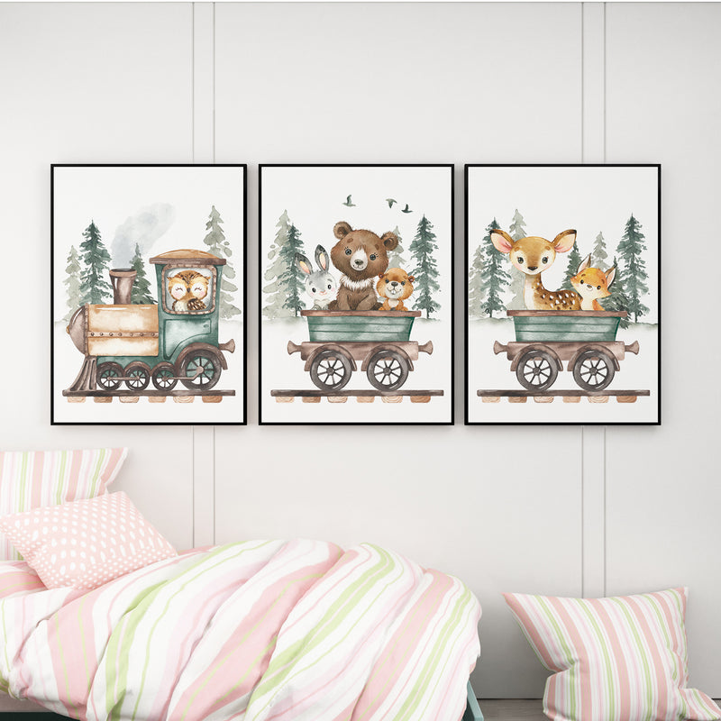 Kinderposter Set Animal Train foryou24.de