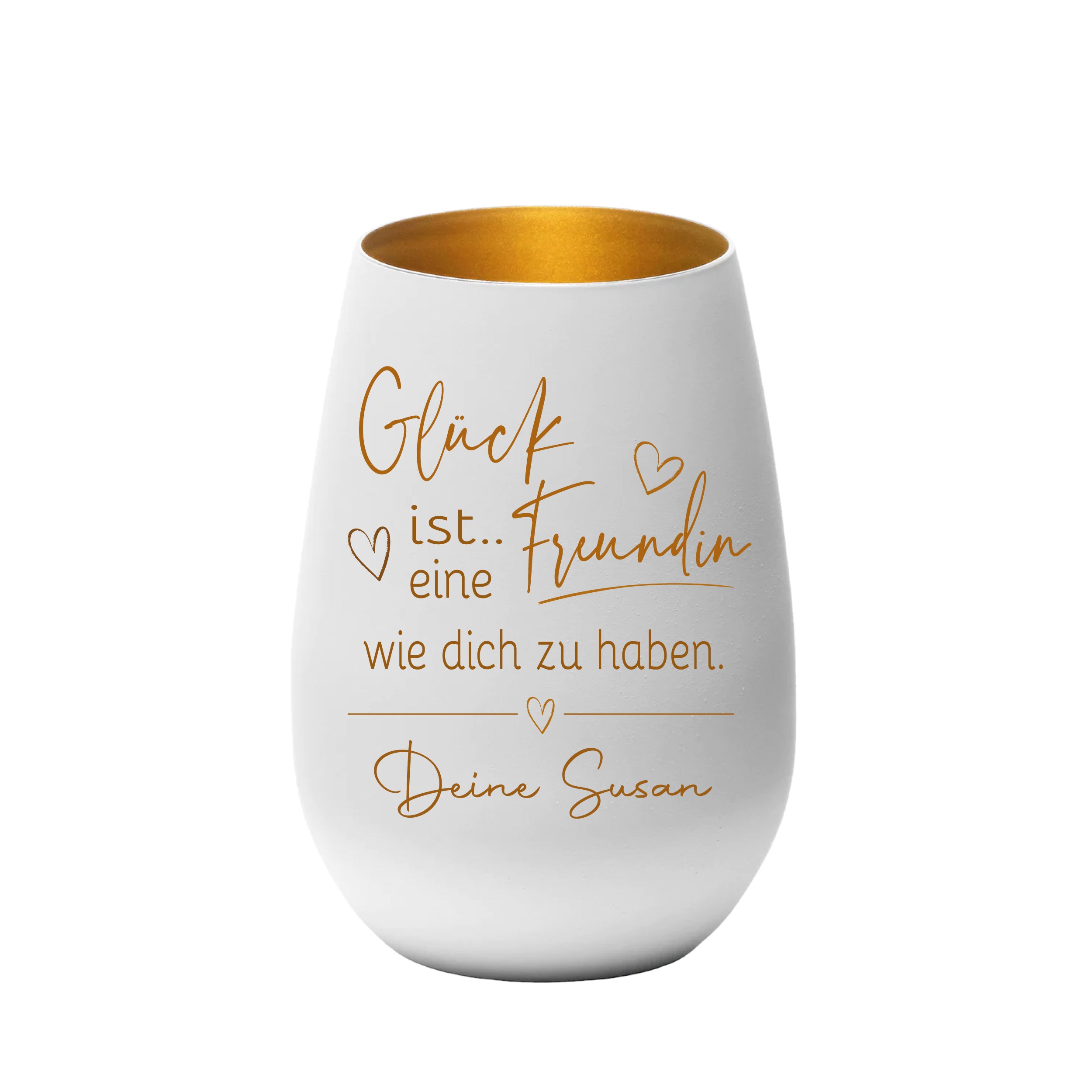Personalisiertes Windlicht Geschenk für Freundin zum Geburtstag Weihnachten mit Deinem Wunschnamen