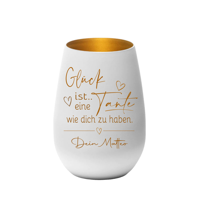 Personalisiertes Windlicht Geschenk für Tante zum Geburtstag Weihnachten mit Deinem Wunschnamen