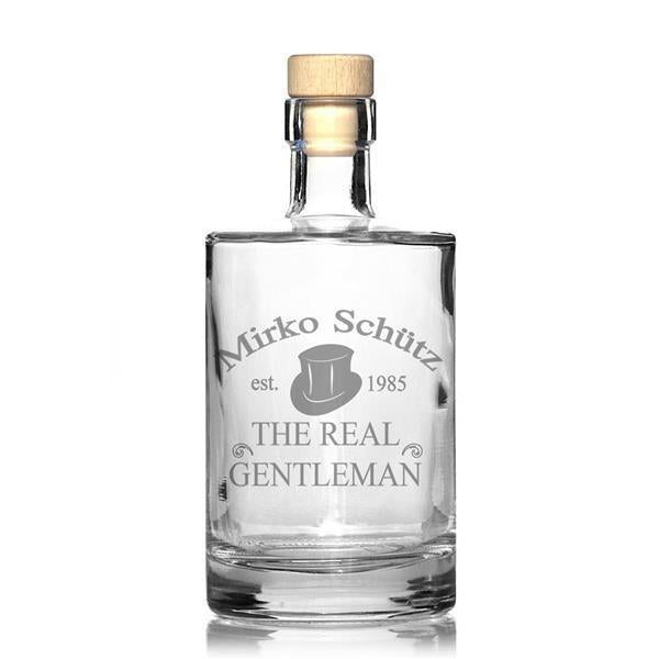 Edle Whiskeyflasche mit Gravur "Gentleman"