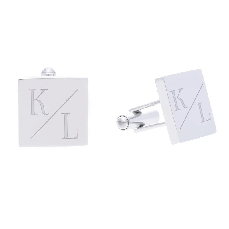 x2 Manschettenknöpfe mit Gravur eckig Motiv 01
